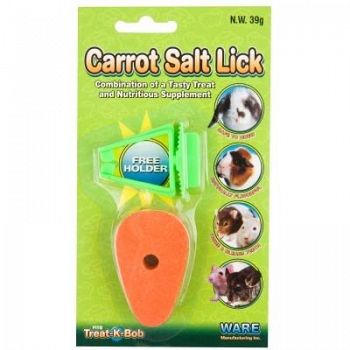 Carrot Salt Lick with Holder for Small Animals