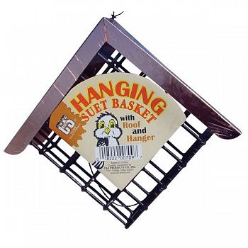 Hanging Suet Basket with Copper Roof