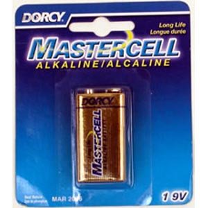 9V Mastercell Alkaline Battery - 1 per card