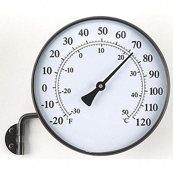Brass Finish Thermometer with Bracket