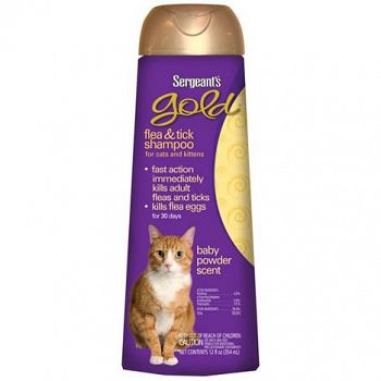 Gold Flea and Tick Shampoo for Cats 12 oz