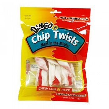Dingo Chip Twists Rawhide Dog Chew 6pk - 3.9 oz.