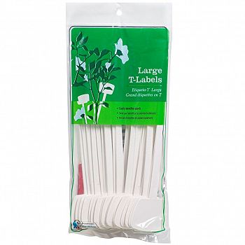 Plant T-labels 25 per pack / White (Case of 12)