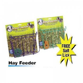 Hay Feeder with Free Salt Lick for Small Pets