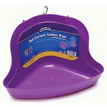Tall Corner Litter Pan with Quick Lock for Small Pets