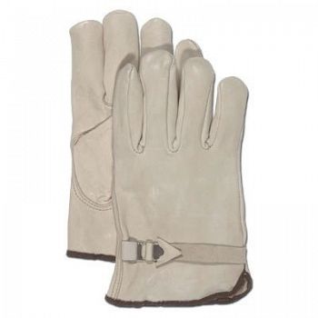 Grain Leather Buckle Glove for Men 