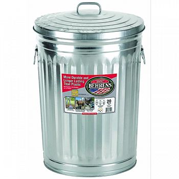 Galvanized Steel Utility Can With Lid  20 GALLON (Case of 6)