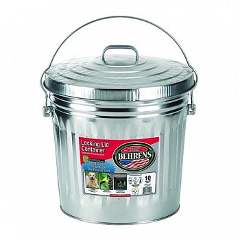 Galvanized Steel Locking Can Without Lid STEEL 10 GALLON (Case of 6)