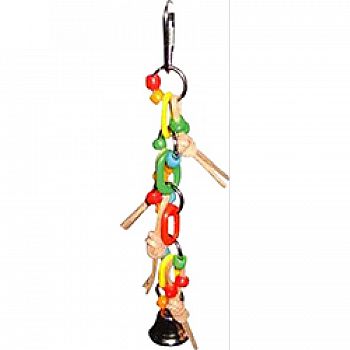 Hb Plastic Chain With Leather And Ball Bird Toy