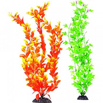 Multi-colored Aquarium Plant ORANGE/GREEN 15 INCH/2 PACK