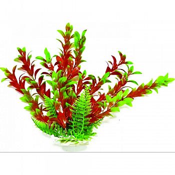 Hygro-like Aquarium Plant With Weighted Base GREEN/RED 12 INCH