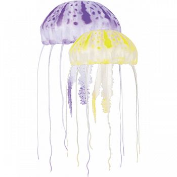 Floating Jellyfish Decor PURPLE/YELLOW 3 INCH/MED/2PK