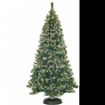 Mk Frosted Pine Prelit Artificial Christmas Tree GREEN 7.5 FOOT