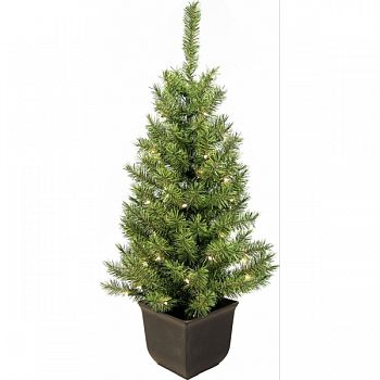 Mk Norway Prelit Potted Artificial Christmas Tree GREEN 4 FOOT