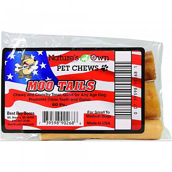 Natures Own Moo Tails Bulk Dog Chew  4 INCH (Case of 60)
