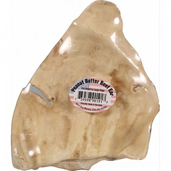 Usa Shrinkwrapped Cow Ear PEANUT BUTTER LARGE (Case of 25)