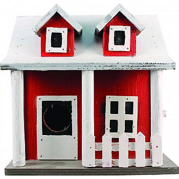 Picket Fence Bird House RED 