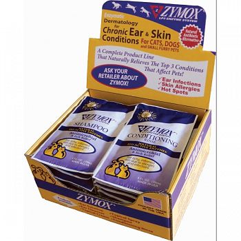 Zymox Pet Shampoo & Rinse Foil Pack Pop Display  7X6X4 IN/20 PC