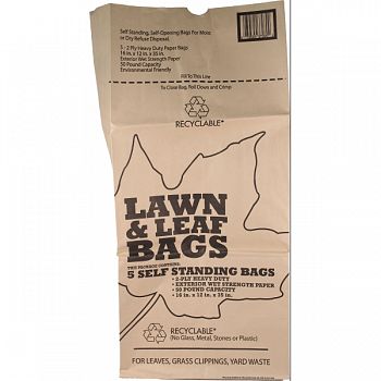Lawn And Leaf 5 Pack Of Paper Bag - Display BROWN 30 GALLON/12 PC