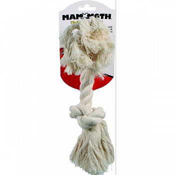 Flossy Chews Cotton Rope Bone Dog Toy WHITE 12 IN/MEDIUM