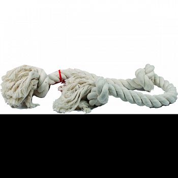 Flossy Chews Cotton 3 Knot Rope Tug Dog Toy WHITE 36 IN/XLARGE