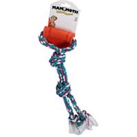 Flossy Chews Twin Tug With Rubber Handle Dog Toy MULTICOLORED 16 INCH/SMALL