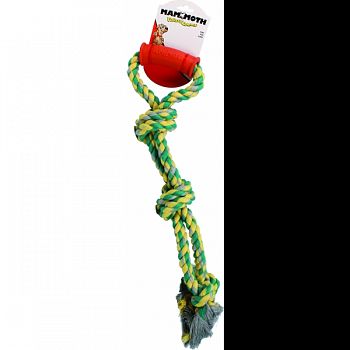 Flossy Chews Twin Tug With Rubber Handle Dog Toy MULTICOLORED 20 INCH/MEDIUM