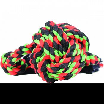 Flossy Chews Monkey Fist Ball W/rope Ends Dog Toy MULTICOLORED 18 INCH/LARGE