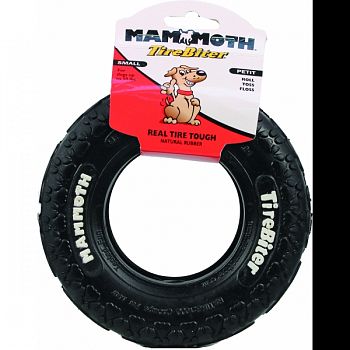 Tirebiter Paw Tracks Tire Dog Toy BLACK 6 INCH/SMALL