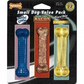 Nylabone Small Dog Value Pack of Dog Bones - 3 pk.