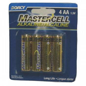 Mastercell Alkaline AA Batteries - 4 Per Card
