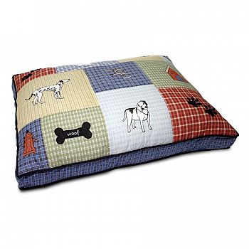 Classic Applique Gusseted Dog Bed - 27 X 36 X 3