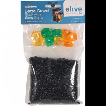 Betta Gravel With Glow Gems BLACK 