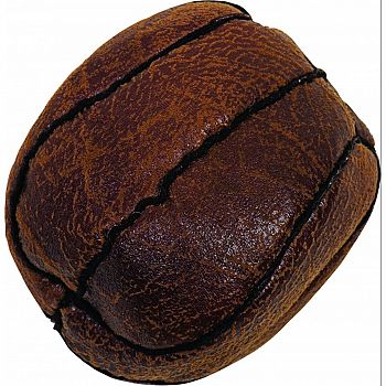 Old Flat Basketball Dog Toy With Squeakers