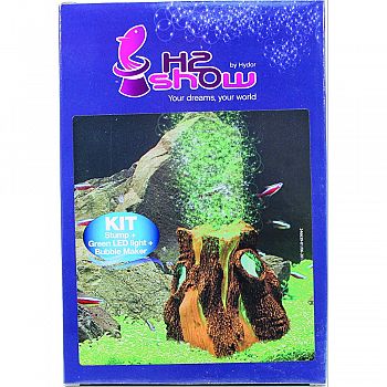 H2show Earth Wonders Led Aquarium Stump Kit GREEN 13-52 GALLON