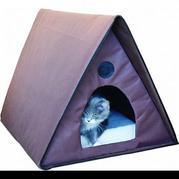 Outdoor Heated Multi-kitty A-frame CHOCOLATE 20 INCHES