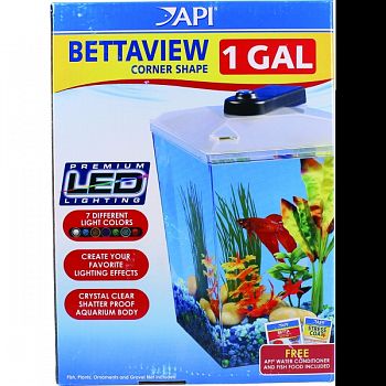 Bettaview Corner Shaped Aquarium Kit  1 GALLON