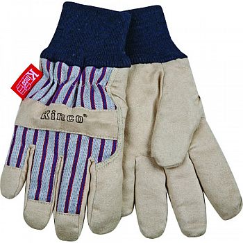 Lined Ultra Suede Knit Wrist Glove GRAY/BLUE/RED YOUTH (Case of 6)