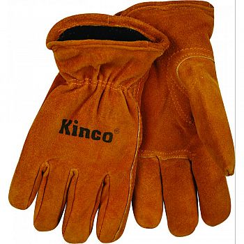 Lined Suede Cowhide Glove TAN YOUTH (Case of 6)
