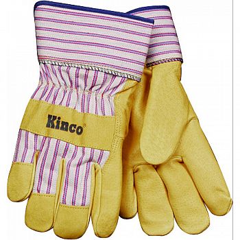 Grain Pigskin Leather Palm Glove TAN/BLUE/RED LARGE (Case of 6)