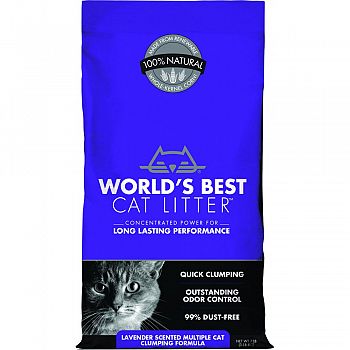 Worlds Best Cat Litter Multiple Cat Formula LAVENDER 7 POUND (Case of 5)