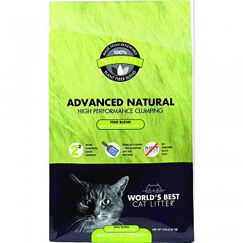 Worlds Best Cat Litter Advanced Natural Original PINE BLEND 12 POUND (Case of 3)