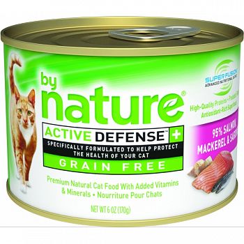 By Nature Grain Free 95% Canned Cat Food SALMON/MAKEREL 6 OZ (Case of 24)