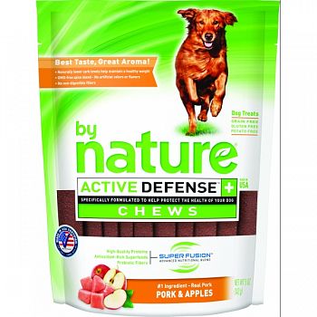 By Nature Active Defense + Dog Chews PORK/APPLE 6 OZ