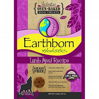 Earthborn Holistic Grain Free Dog Biscuits LAMB 14 OUNCE (Case of 8)