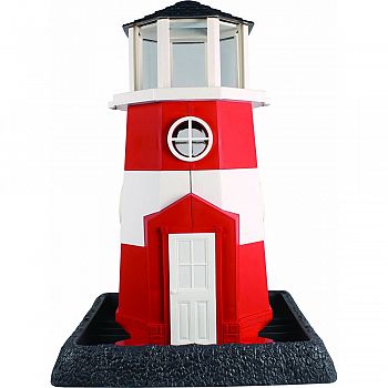 Village Collection Lighthouse Birdfeeder RED/WHITE LARGE