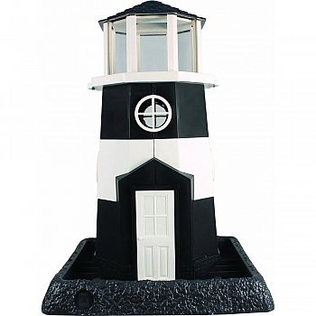 Village Collection Lighthouse Birdhouse BLACK/WHITE LARGE