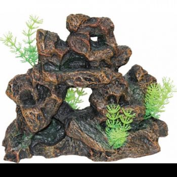 Stone Rock Formation With Plant BROWN 8X4X7