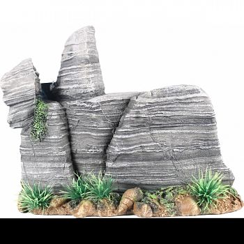 Pagoda Rock Formation With Plant GREY 8X4X6
