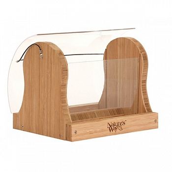 Bamboo Hopper Feeder With Suet Cages - 4 qt.